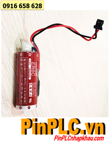 Maxell ER6C (Zắc DF1.35-2P), Pin nuôi nguồn PLC Maxell ER6C lithium 3.6v 1800mAh, Xuất xứ NHẬT